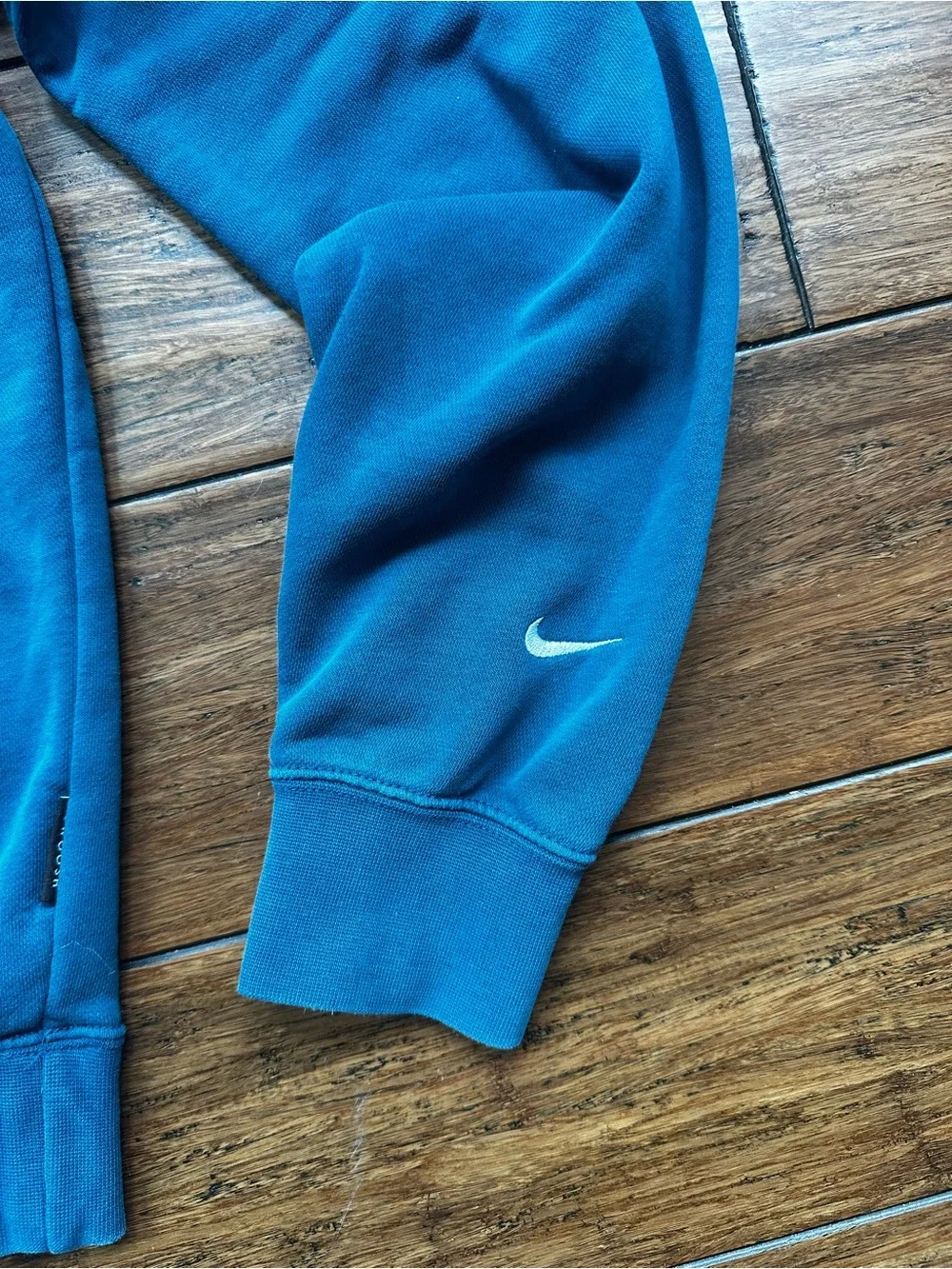 Nike Double Swoosh French Terry Crewneck Sweatshirt Men's Size M Back Hit Teal
